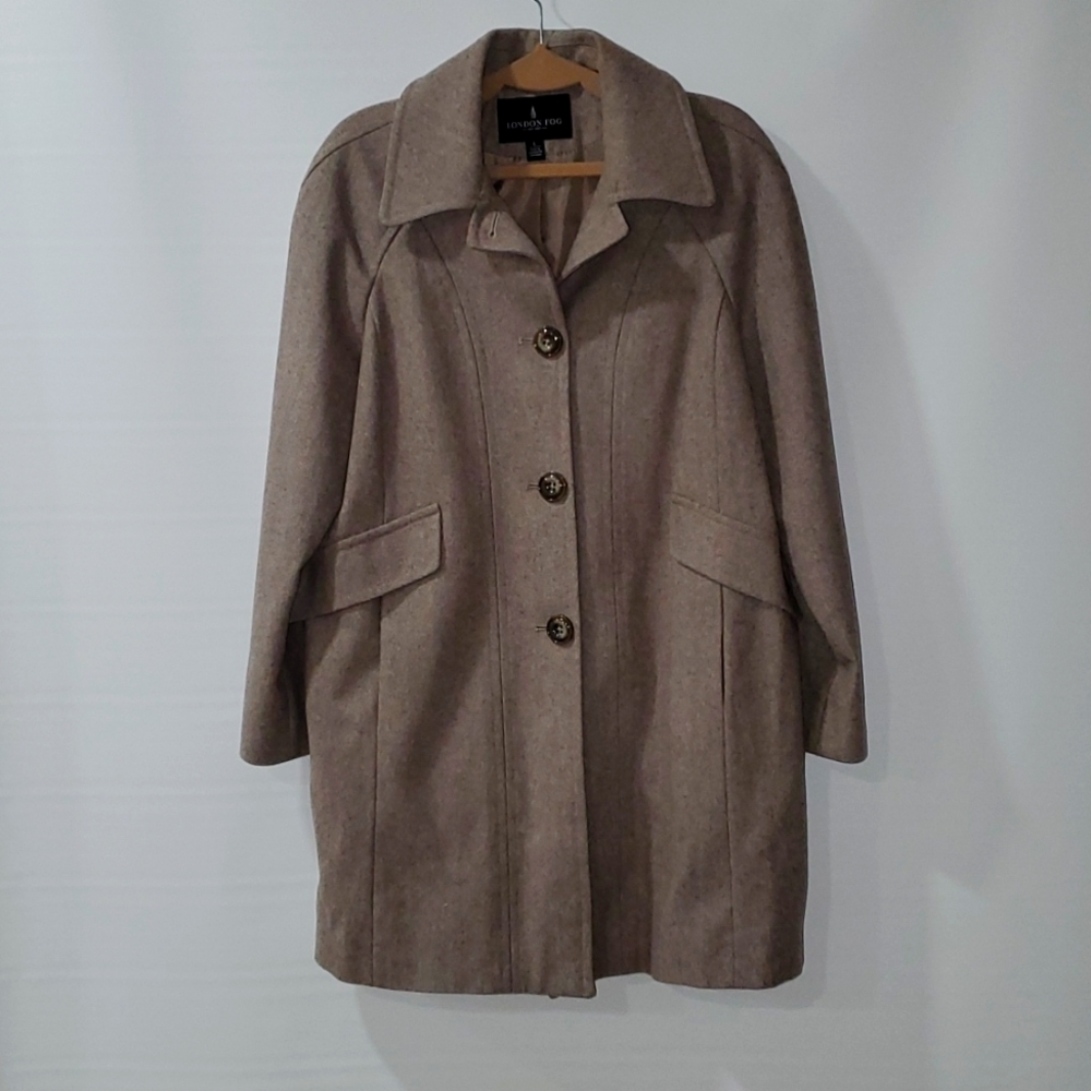 London Fog Wool Blend/ Lined Size Large Coat